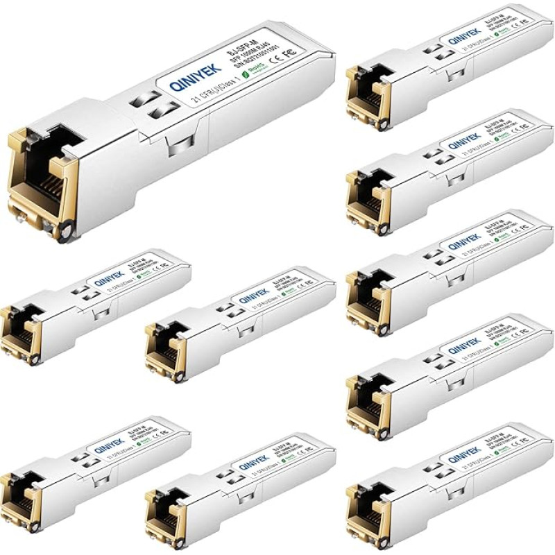 QINIYEK 1.25G SFP-T, 1000BASE-T RJ45 varinis SFP, skirtas 