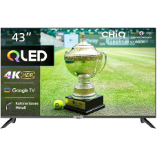 CHiQ U43QM8E 43 Inch QLED TV, UHD 4K Smart TV, Google TV, WiFi, Bluetooth 5.0, DBX TV, Dolby Audio, Google Assistant, Chromecast, Triple Tuner, Netflix