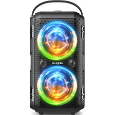 Bluetooth Speaker, W-KING 80 W Portable Wireless Speaker Box Music Box, Loud with Pressure Bass, Powerful 105 dB Sound, Mixed Colour LED Lights, USB Playback, 24 Hours Playtime