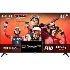 CHIQ TV L40H7G, 40 Inch TV, Smart TV, Full HD, Google TV, Google Assistant, Chromecast Built-in, HDR, Dolby Audio, Triple Tuner (DVB-T2/S2/C), Dual Band WiFi/HDMI/USB/CI+