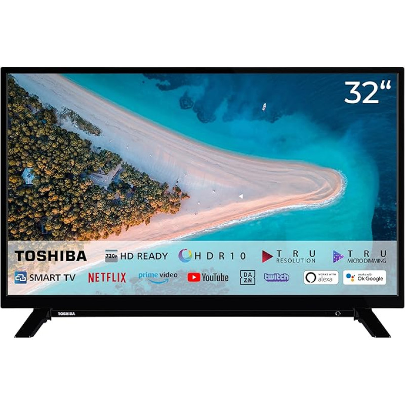 TOSHIBA 32W2263DG 32 Inch TV / Smart TV (HD Ready, HDR, Netflix/Prime Video, Triple Tuner, Dolby Audio), Black