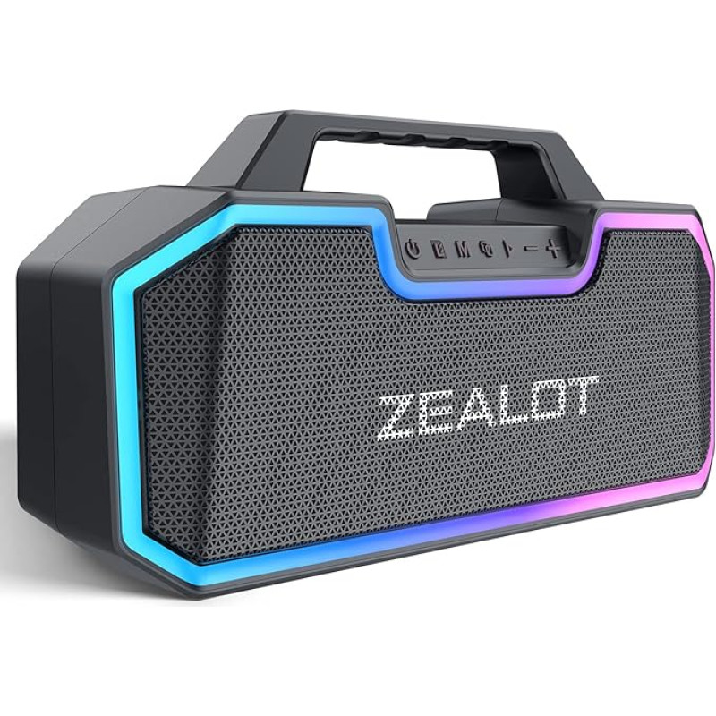 ZEALOT Bluetooth Speaker S57, Bass Stereo, Loud Music Box Bluetooth with 60 W, Portable Bluetooth Box with Dual Paring, IP67 Waterproof Speaker, 14,400 mAh Battery, 40H Playtime, TF Card, AUX, USB