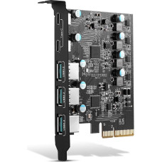 PCIe į USB 3.2 Gen 2/3.1 Gen 2 kortelė su 10Gbps pralaidumu 5 prievadų (3X USB-A -2X USB-C) USB C 3.2 kortelė Vidinis konverteris PCIE daliklis staliniam kompiuteriui Palaiko 