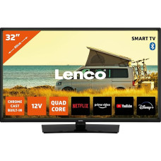 Lenco LED-3263BK (V2) - 32 Inch Android Smart TV Black - Brilliant Images, Flexible Streaming & Integrated Chromecast - HD-Ready, HDR, WLAN, Bluetooth - Ideal for Home and Travel