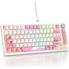 SbocKeeb Custom Gaming Keyboard 75 proc. Hot-Swap, laidinė mechaninė RGB klaviatūra su sandarikliais ir garsą sugeriančiomis pagalvėlėmis programuojama amerikietiška QWERTY V400 Yinghua