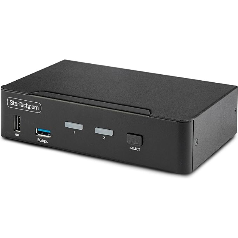 StarTech.com 2 prievadų 8K KVM jungiklis DisplayPort 1.4, 8K 60Hz / 4K 144Hz, DP 1.4, 2x USB 3.0 prievadai, 4x USB 2.0 HID prievadai, KVM DisplayPort jungiklis, mygtukai ir karštieji klavišai, MST (D86A2-2-PORT-8K-KVM)