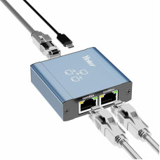 LAN skirstytuvas Ethernet iš 1 į 2, Yinker 1000Mbps LAN tinklo skirstytuvas 2 prievadų RJ45 skirstytuvas su USB maitinimo kabeliu, skirtas kompiuterio nešiojamojo kompiuterio maršrutizatoriaus sąrankos dėžutei