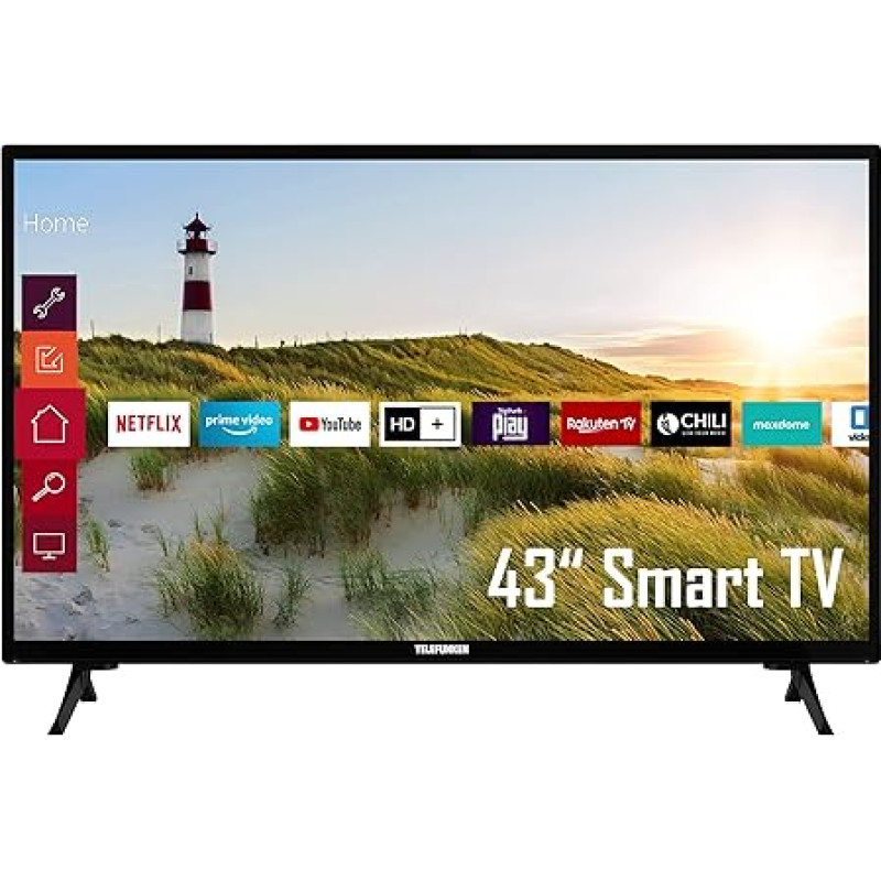 Telefunken XF43K550 43 Inch TV / Smart TV (Full HD, HDR, Triple Tuner) - 6 Months HD+ Included [2022] [Energy Class E]