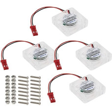 OTOTEC 4 x DC 5 V 0,25 A Kühler Kühler Lüfter 30 x 30 mm LED Blaulicht Brushless CPU Kühler 2-Pin Anschluss kompatibel mit Raspberry Pi 4 mit Schrauben