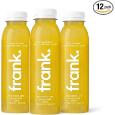 FRANK JUICE The Good Life šalto spaudimo veganiškos sultys su ananasais, obuoliais ir mėtomis, 12 x 330 ml