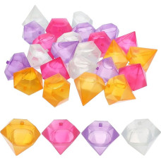 UPKOCH Reusable Ice Cubes, 24 Pieces Diamond Ice Cubes Freezing Colorful Cocktail Coffee Ice Cubes for Water Bottles Coffee Beer Whiskey Vodka Cocktail Wine
