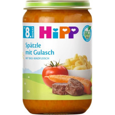 HiPP Ekologiški meniu nuo 8 mėnesio Spätzle su guliašu, 220 g, 6 vnt. (6 x 220 g)