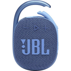 JBL Clip 4 Eco Bluetooth Speaker Made of Recycled Material in Blue - Waterproof, Portable Music Box with Practical Carabiner - Up to 10 Hours of Wireless Music Streaming