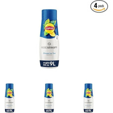 SodaStream Lipton Iced Tea Lemon Syrup - 1 x Bottle Makes 9 Litres of Ready Drink, Prepared in Seconds and Always Fresh, 440 ml (Pack of 4)