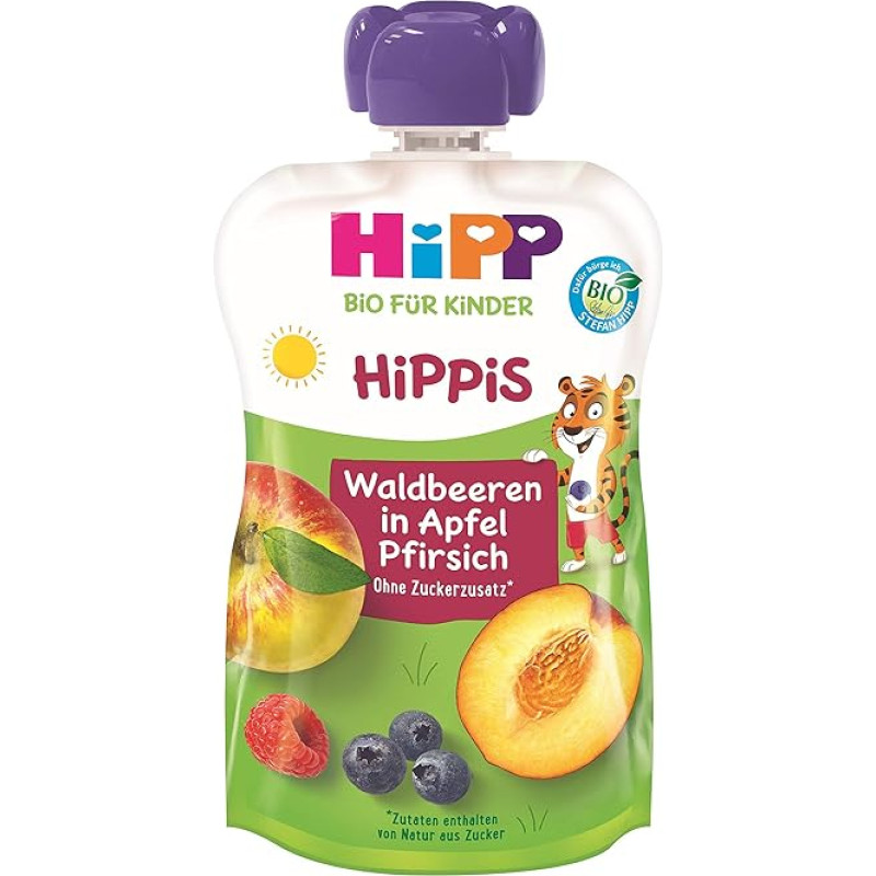 HiPP Wild Berries in Apple Peach, 100 g - Organic