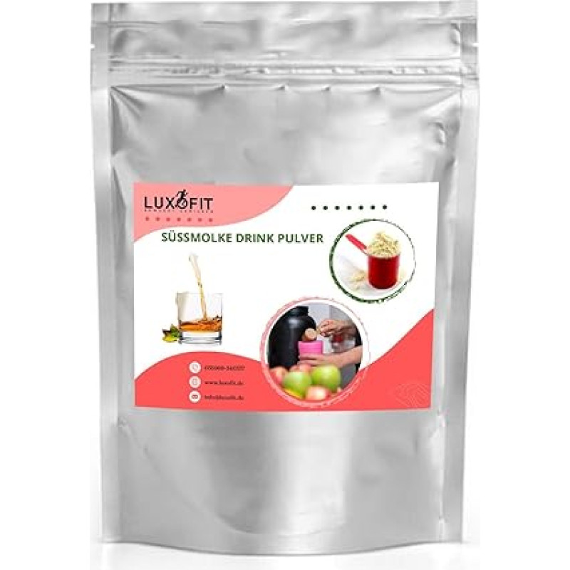 Luxofit Whiskey Sweet Whey Drink Powder with Whey Protein, Natural Dyes, Versatile Whey Powder, Quick and Easy Preparation, Made in Germany (1 kg) (333 g)