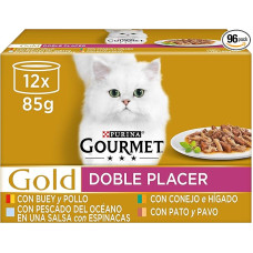 Purina Gourmet Gold Double Pleasure Wet Cat Food Assorted, 8 pakuotės po 12 skardinių po 85 g - 96 skardinės