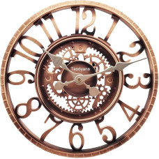 Taodyans Outdoor Wall Clock 30 cm Garden Clocks Waterproof Outdoor Wall Clock Vintage Kitchen Living Room Wall Clock Industrial 3D Wall Clock - Ticking (Copper)