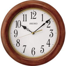 Seiko Classic Wooden Wall Clock Round 12