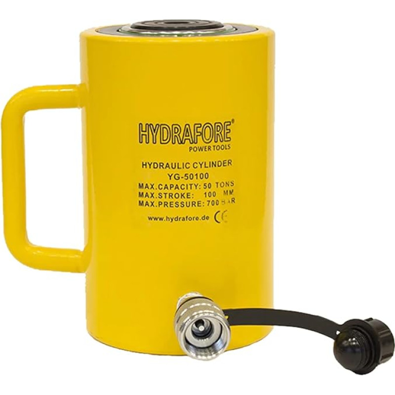 HYDRAFORE vieno veikimo hidraulinis cilindras (50 tonų 100 mm) (YG-50100)
