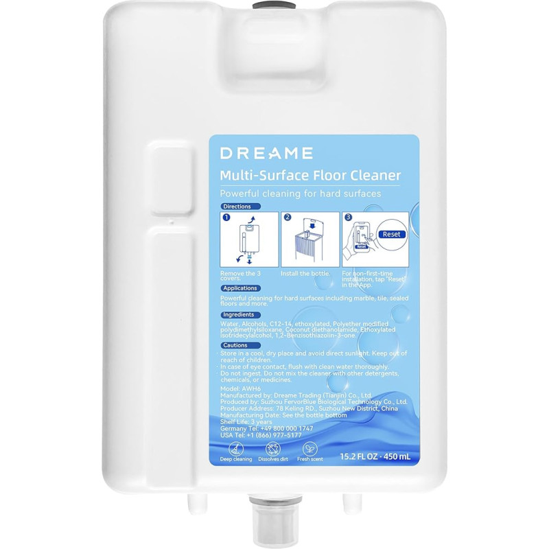 Dreame - Cleaning Solution for dreame L20 Ultra, L20 Ultra Complete Robot Vacuum Cleaner, 450ml Multi-Surface Bottle for Thorough Cleaning