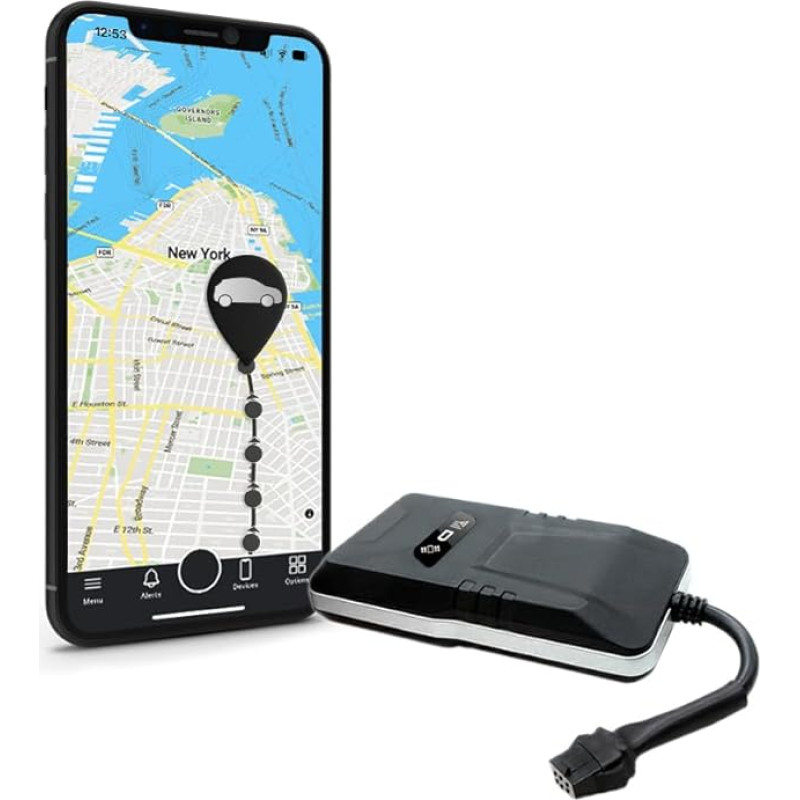 SALIND GPS sekimo įrenginys automobiliams, motociklams, transporto priemonėms ir sunkvežimiams su tiesioginiu prijungimu prie automobilio akumuliatoriaus (9-36 V) Su programėle ir daugybe signalų