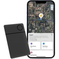 TKMARS Wallet Tracker Card Thin Wireless Rechargeable Wallet Finder IP67 Waterproof Bluetooth Tag Works with Apple Find My (iOS Only), Item Sorter for Suitcases/Bags