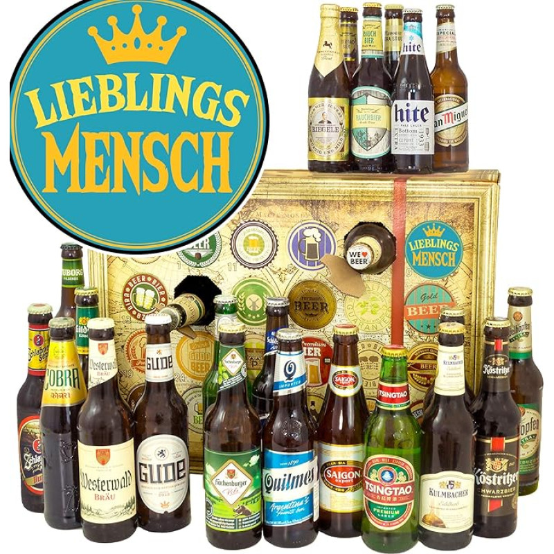 Lieblingsmensch + Adventskalender 2024 2025 mit Bier + 24 x Bier Welt und DE