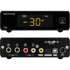 TOPPING E50 MQA DAC ES9068AS XMOS XU216 DSD512 (Native) DSD256(DOP) PCM768kHz USB DAC USB/Coax/Opt įėjimai RCA/TRS išėjimai Dekoderis su nuotolinio valdymo pultu (juodas)