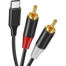 USB C į RCA garso kabelis C tipo 2RCA stereo adapterio kabelis, suderinamas su 