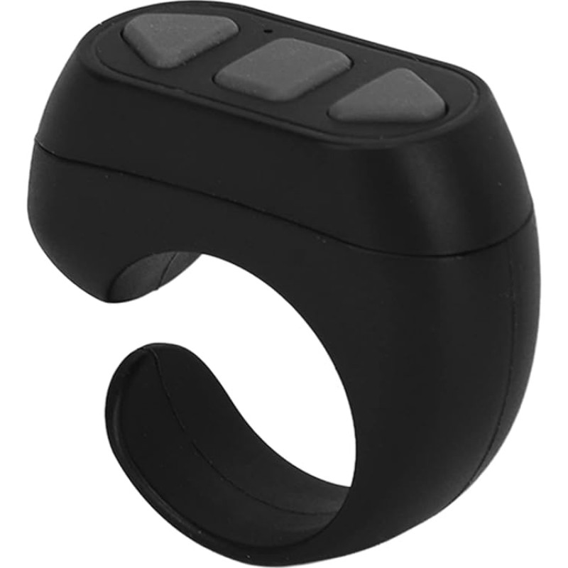 Bluetooth Remote Control App Page Turner, Finger Scrolling Ring Clicker Tablet Mobile Phone Camera Shutter Selfie Remote for iOS for Android for Harmony OS (Black)
