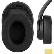 Geekria QuickFit Replacement Protein Leather Ear Pads for Audio-Technica ATH-SR50BT Headphones Earpads Headset Ear Pads Ear Pads Ear Cups Repair Parts (Black)