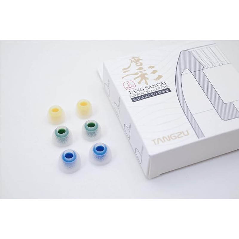 LINSOUL TANGZU Tang Sancai Matte Texture Straight Grooves Earplugs, Headphone Accessories for IEMs, In-Ear Headphones, Audiophile Musicians for Kiwi Ears Orchestra Lite KE4 Canta Cadenza (L-3pairs)