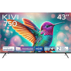 KIVI 43U750NB Smart TV Frameless - TV 43 Inch UHD 4K, Smart TV 43, VA Panel, Comparable to OLED Quality, HDR10, Android 11.0, WiFi & Bluetooth, Netflix HBO Enabled, Attractive Dollar Prices