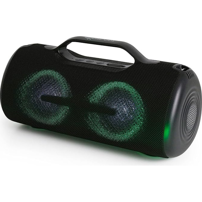 Boompods Rhythm 60 Watt Bluetooth Speaker, Large, Portable Wireless Music Box, Bluetooth, IPX5 Waterproof, Party Speaker for Travel, Car or Bathroom, 10 Light Modes, Dual Pairing, Black