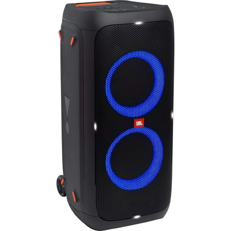 JBL PartyBox 310 in Black - Portable and Rolling Bluetooth Party Speaker with Light Effects - Splashproof Mobile Music Box with Battery