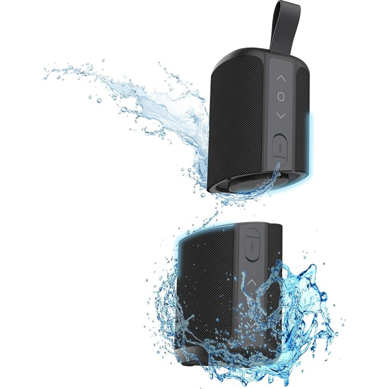 T'nB 2 in 1 Portable Bluetooth Speaker Waterproof Floating Waterproof Stereo Bluetooth 5.0 Compact Built-in Controls Wireless Speaker (Black)