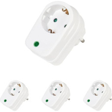 Vivanco Surge Protection Adapter with Child Safety Lock TÜV and GS Tested White Pack of 4