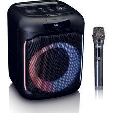 Lenco PA-100 Bluetooth PartyBox - Portable Party Speaker - Bluetooth 5.0 with TWS - IPX4 - Party Lights - 100 Watt RMS - 2400 mAh - USB - Micro and Remote Control - Black