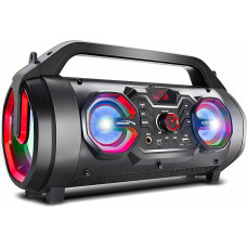 Audiocore AC875 Bazooka Portable Bluetooth Speaker Boombox 30 W (20 W + 5 Wx2) IPX4 Splashproof / Radio / microSD / Aux-In / USB / Lighting / Microphone Connection / Remote Control