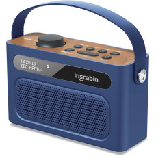 Inscabin M60 Portable DAB/DAB + FM Digital Radio/Portable Wireless Speaker with Bluetooth/Stereo Sound/Double Speaker/Double Alarm Clock/Battery/Beautiful Design (Blue)