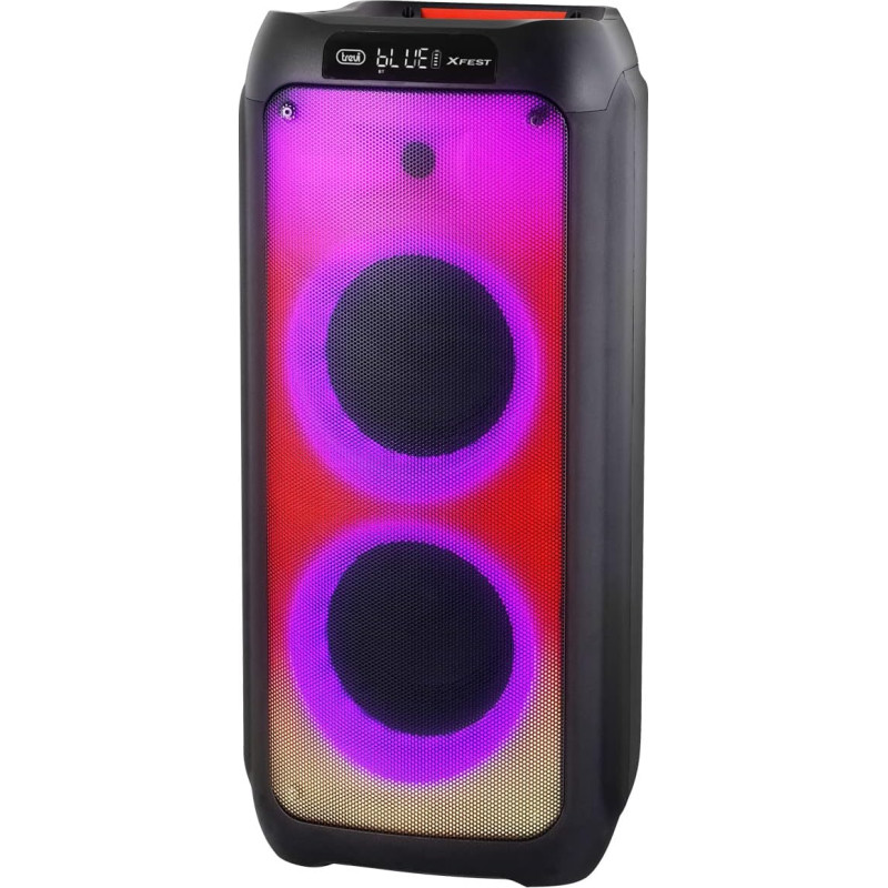 Trevi XFEST XF 3100KB Amplified Speaker, 130W Bluetooth, USB, AUX-IN, TWS, Flame Effect, Discolight, Karaoke with Microphone, Rechargeable Battery