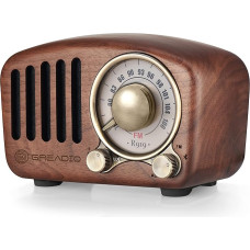 Vintage Radio Retro Bluetooth Speaker Greadio Walnut Wood FM Radio with Old Fashioned Style, Strong Bass, Loud Volume, Bluetooth 5.0, TF Card & AUX