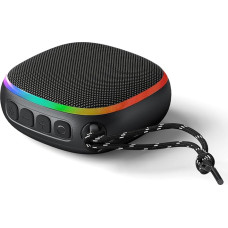 eppfun SK004 Portable Bluetooth Speaker 5.3 Wireless with RGB LED Light, IPX7 Waterproof TF Card for Party/Travel/Outdoor - 5 Hours Running Time