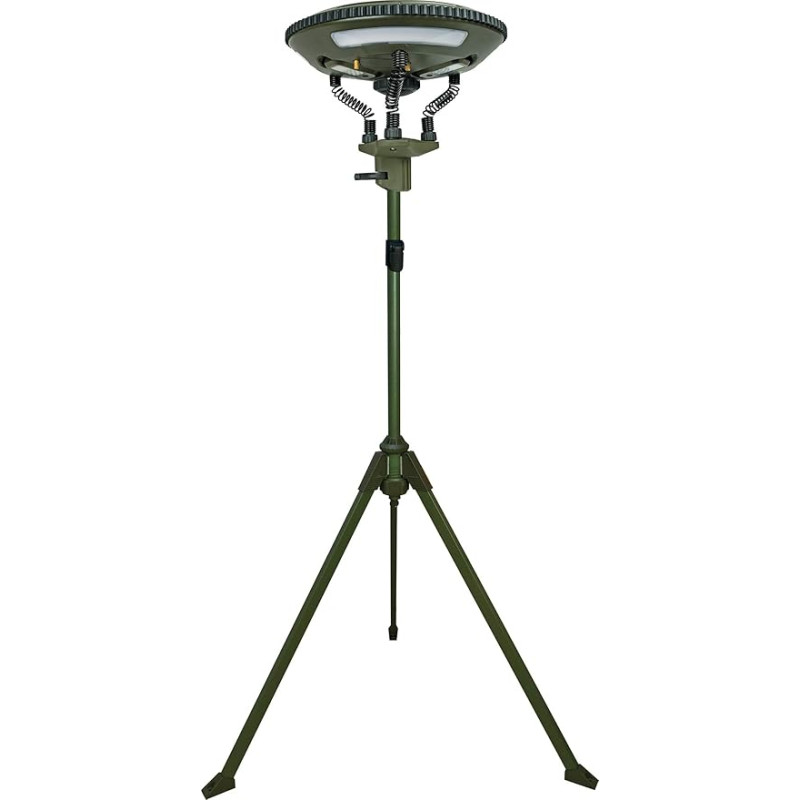 SCHWAIGER CALED200 511 LED Camping Lamp Solar Lamp on Tripod Bluetooth Speaker Removable Lights IP43 Protected Dimmable Battery Operated with Bag and Pegs Olive Green