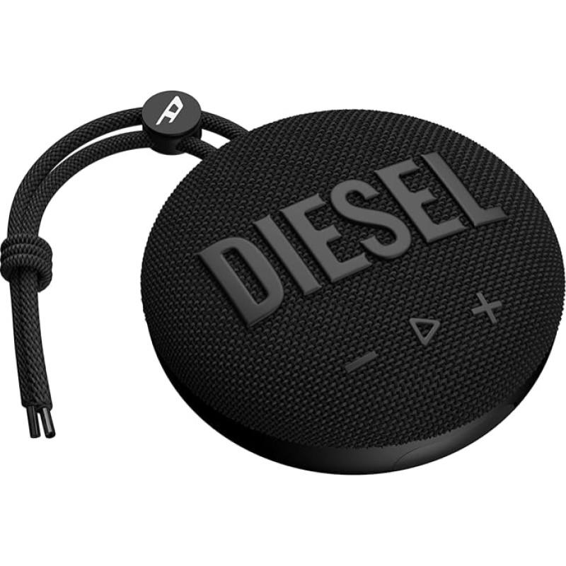 Diesel Connect_D Small Wireless Speaker | IPX7 Bluetooth 5.0 Waterproof Portable Speaker with Bass Boost | 28 Hours Playtime | Stereo Pairing | Drawstring Loop | Ideal for