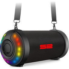 S2-Digital S-Tube LED Outdoor Bluetooth Speaker with FM Radio and RGB LED Light Effect