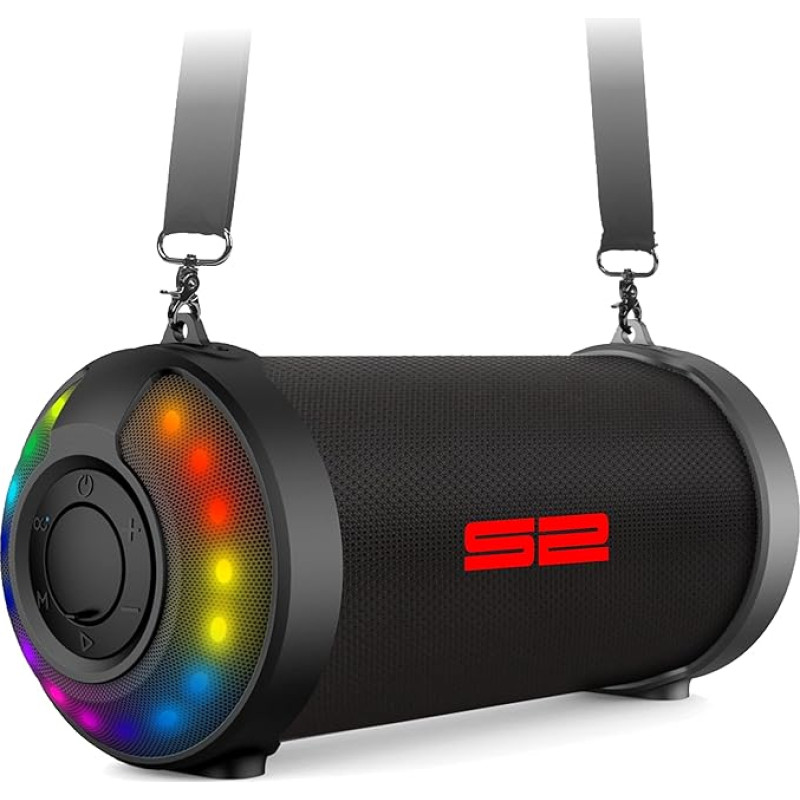 S2-Digital S-Tube LED Outdoor Bluetooth Speaker with FM Radio and RGB LED Light Effect