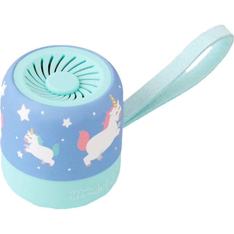 Mr. Wonderful Mini Bluetooth Speaker with Unicorn Design from the Brand Running Time of 3-4 Hours Blue