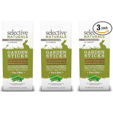 Selective Naturals Garden Sticks Žirnių ir mėtų lazdelės triušiams 2,1 uncijos - 3 vnt. pakuotė